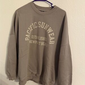 Pacific Sunwear Taupe Crewneck Sweater